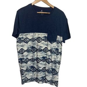American Eagle Vinatge Navy Graphic  Pocket Tee SZ Large